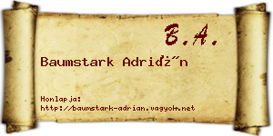 Baumstark Adrián névjegykártya